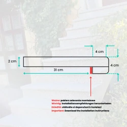 Zestaw Stopień Płomieniowany + Podstopień Granitowy G603 Bullnose 100x35x2 / 100x15x2