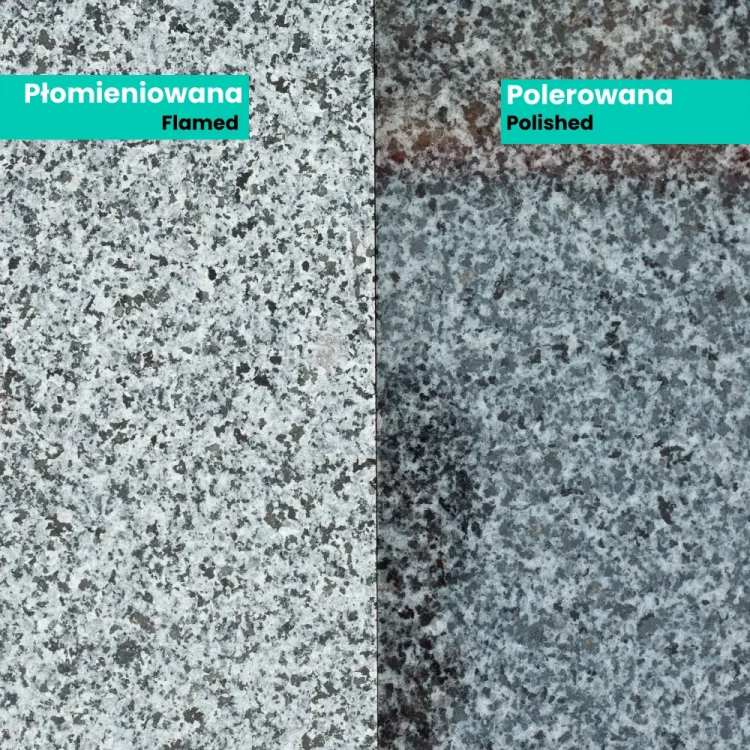 Płytka granitowa Dark Grey New G654 płomień 60x60x3 cm