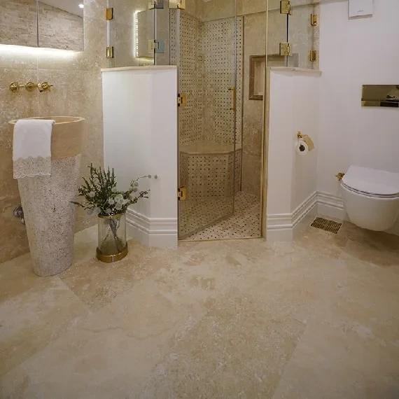 Trawertyn Light Medium VC Wypełniony Szlifowany 120x60x2 cm