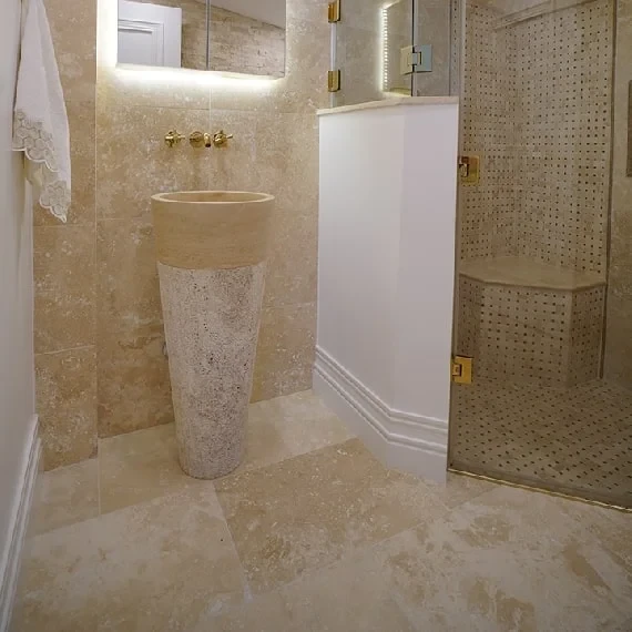 Trawertyn Light Medium VC Wypełniony Szlifowany 120x60x2 cm