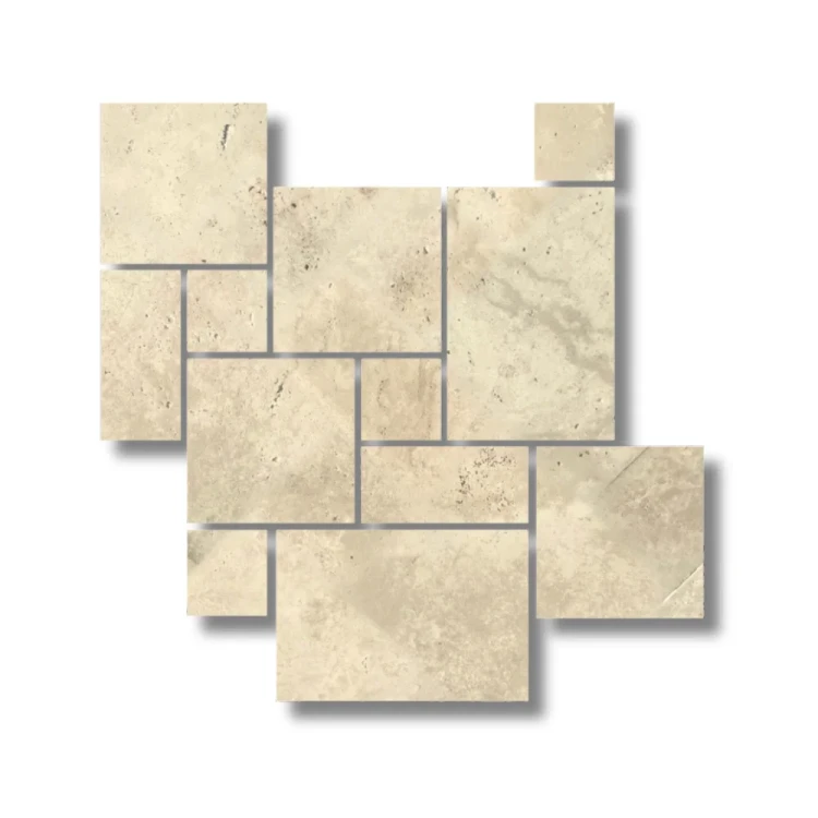 Trawertyn Light Old Tumbled 12mm 1kpl= 0,742m2 | Komplet Rzymski