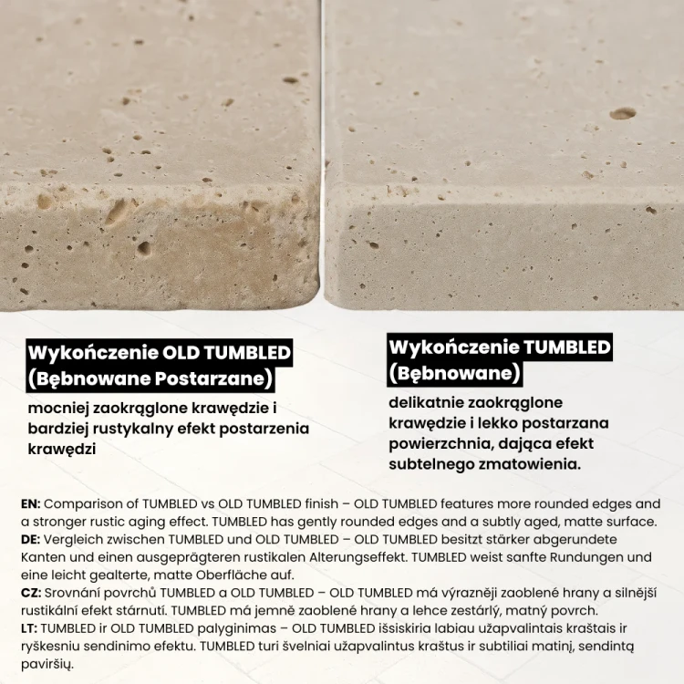 Trawertyn Light Old Tumbled 12mm 1kpl= 0,742m2 | Komplet Rzymski