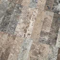 Kamień dekoracyjny trawertyn Ash bębnowany 7,5x30,5x1 cm