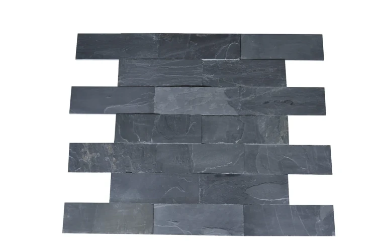 Kamień elewacyjny-dekoracyjny kwarcytowy Black Slate 7x50 cm