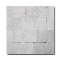 Płytka marmurowa Royal White Bębnowana 20,3x20,3x1 cm