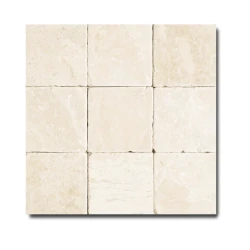 Płytka marmurowa Queen Beige | Coffee White Bębnowana 10x10x1 cm