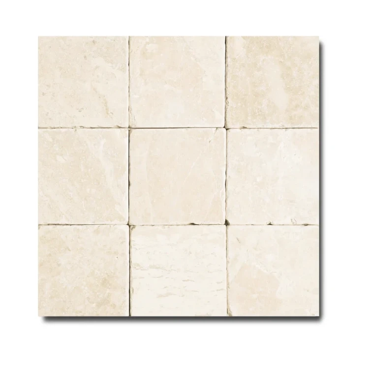 Płytka marmurowa Queen Beige | Coffee White Bębnowana 10x10x1 cm