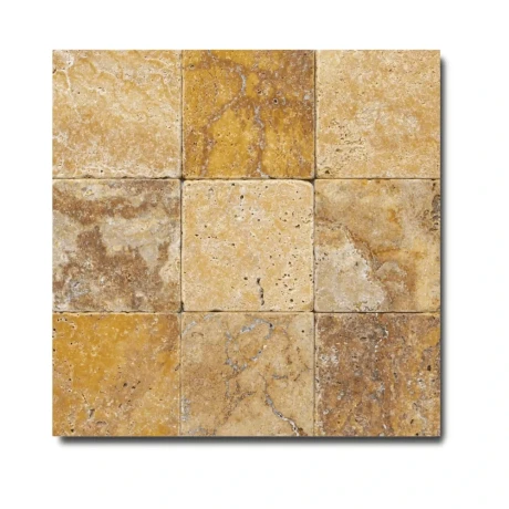 Przejdź do produktu Trawertyn 12mm Yellow Bębnowany 10x10x1,2 cm