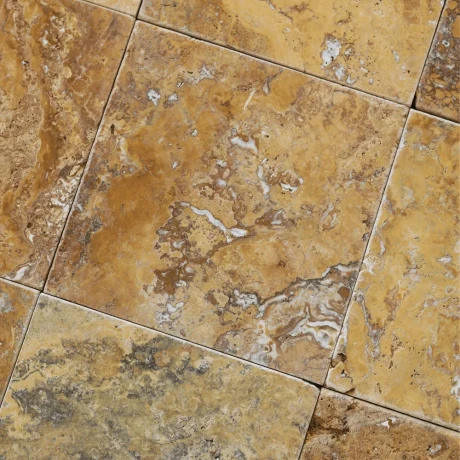 Przejdź do produktu Trawertyn 12mm Yellow Bębnowany 10x10x1,2 cm