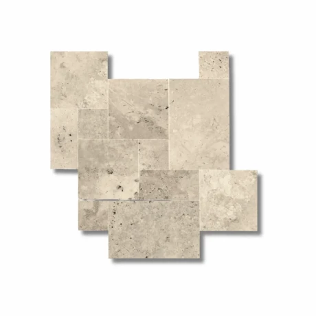 Przejdź do produktu Trawertyn 12mm Light Com Bębnowany French Pattern 1kpl=0,742m2 | Komplet Rzymski