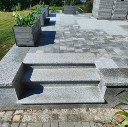 Schodek Granitowy Płomieniowany G603 150x35x2+2 stopnica Bullnose