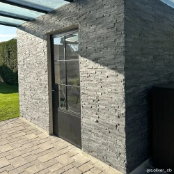 Kamień elewacyjny dekoracyjny łupek czarny 10x36 Black Slate Stackstone