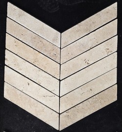 Trawertyn Light Bębnowany Chevron 7,5x30,5x1 cm