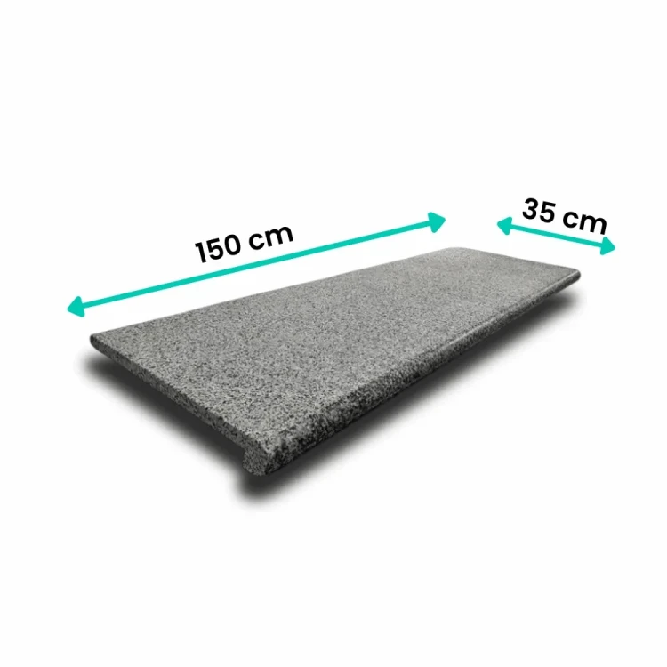 Schodek Granitowy G654 New Dark grey 150x35x2 stopnica płomień Bullnose