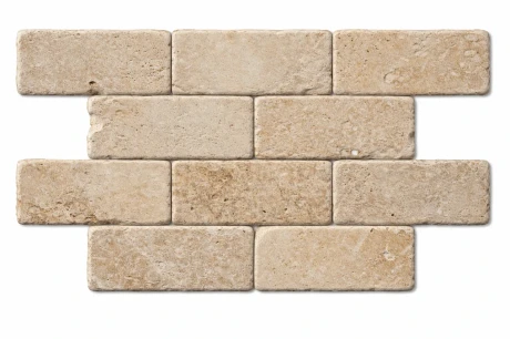 Przejdź do produktu Kamień dekoracyjny trawertyn Light Bębnowany 7,5x15x1 cm