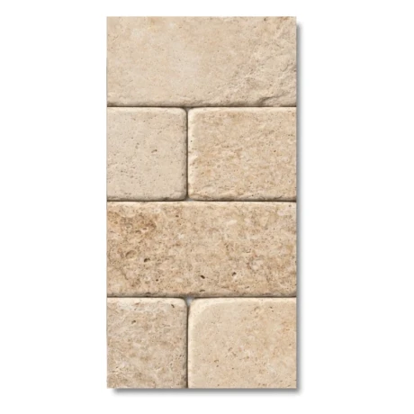 Przejdź do produktu Kamień dekoracyjny trawertyn Light Bębnowany 7,5x15x1 cm