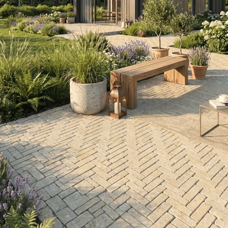 Kostka brukowa Tandur Yellow Limestone Bębnowany 5x20x5 cm