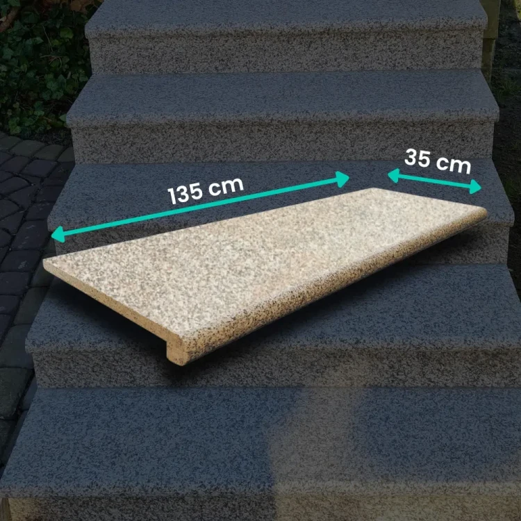 Schodek Granitowy G682 new 150x35x2 Stopnica Bullnose Płomieniowana