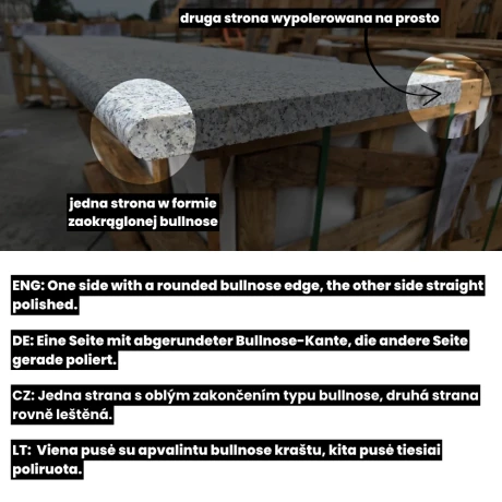 Przejdź do produktu Stopnica Granitowa G603 New płomieniowana 100x33x2 cm / 2 krawędzie wykończone