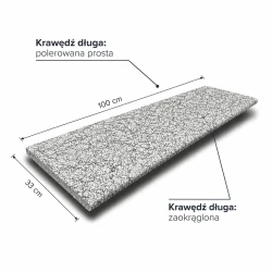Stopnica Granitowa G603 New płomieniowana 100x33x2 cm / 2 krawędzie wykończone