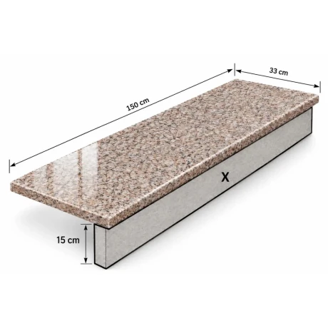 Przejdź do produktu Stopnica granitowa G682 Polerowana 150x33x2 cm