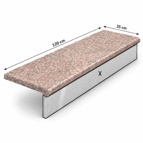 Przejdź do produktu Stopnica Granitowa G682 120x35x2 cm Bullnose Płomieniowana
