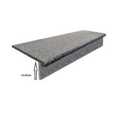 Zestaw Stopień + Podstopień Granitowy Dark Grey G654 NEW Bullnose 100x35x2 / 100x15x2