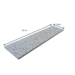 Stopnica granitowa płomień Bianco Sardo G602 150x33x3 cm