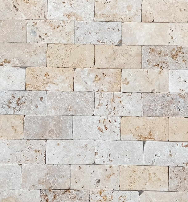 Kamień dekoracyjny trawertyn Ivory Classic Mix 7,5x15