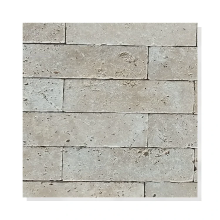 Kamień dekoracyjny trawertyn Ivory Classic Mix Bębnowany 7,5x30,5 cm