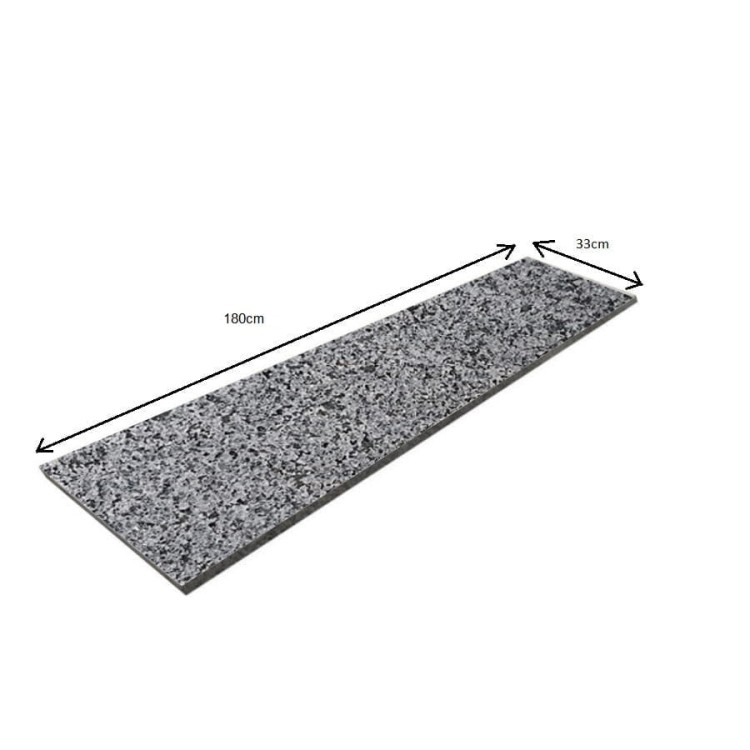 Stopnica granitowa Dark Grey New G654 płomień 180x33x2
